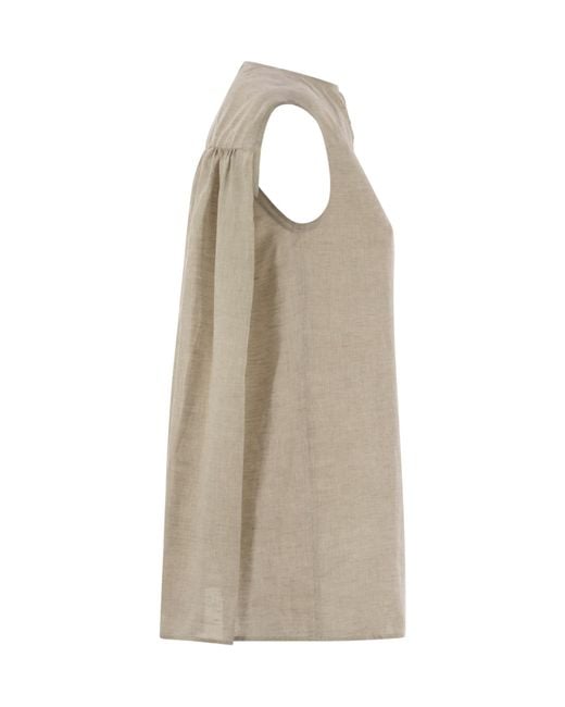 Fabiana Filippi Natural Oversized Sleeveless Top