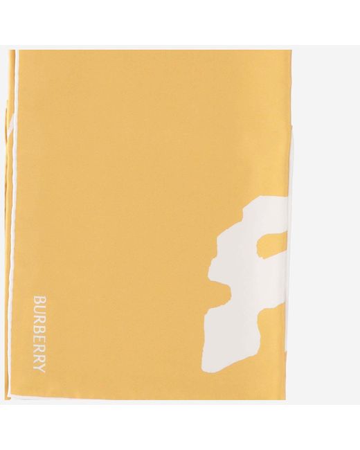 Burberry Yellow Logo Printed Square Scarf for men
