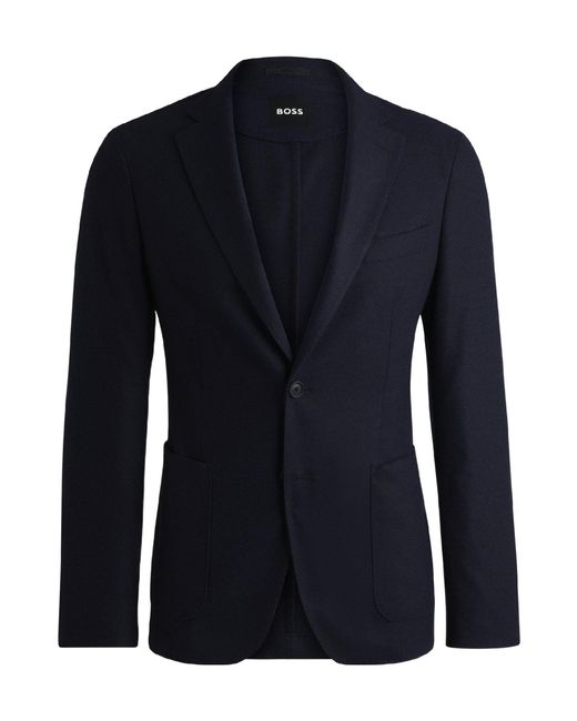 Boss Blue Single-Breasted Blazer for men