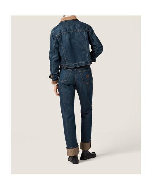 Miu Miu Blue Five-Pocket Denim Jeans