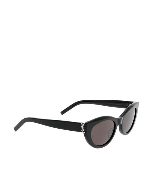 Saint Laurent White Eyewear Cat-Eye Frame Sunglasses