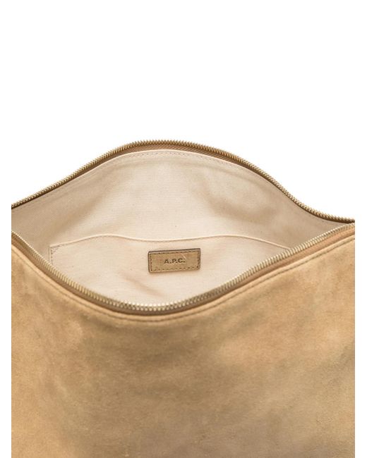 A.P.C. Natural Maxi Suede-Finish Shoulder Bag