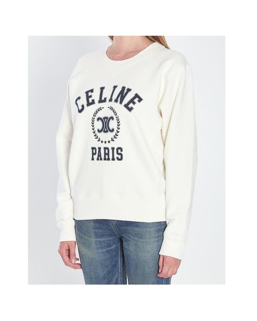 Céline White University Sweatshirt