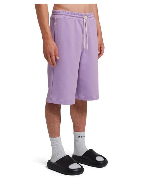 MSGM Purple Drawstring Track Shorts for men