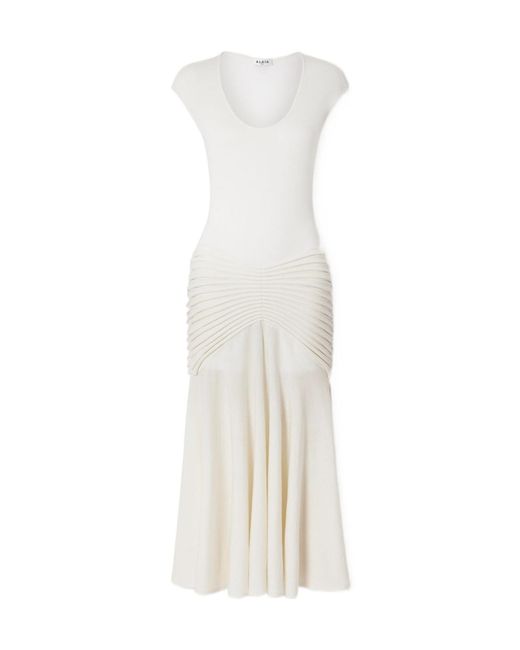 Alaïa White Pleated Dress