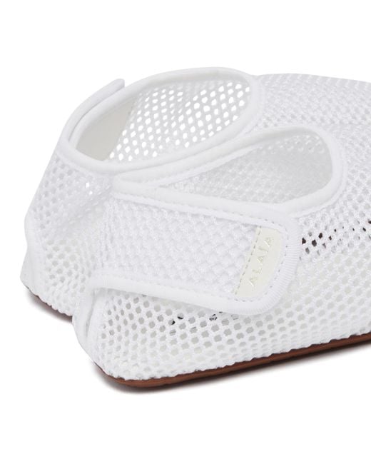 Alaïa White Alaïa Fishnet Thong Sandals