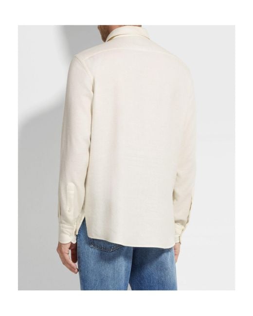 Zegna White Chest-Pocket Polo Shirt for men