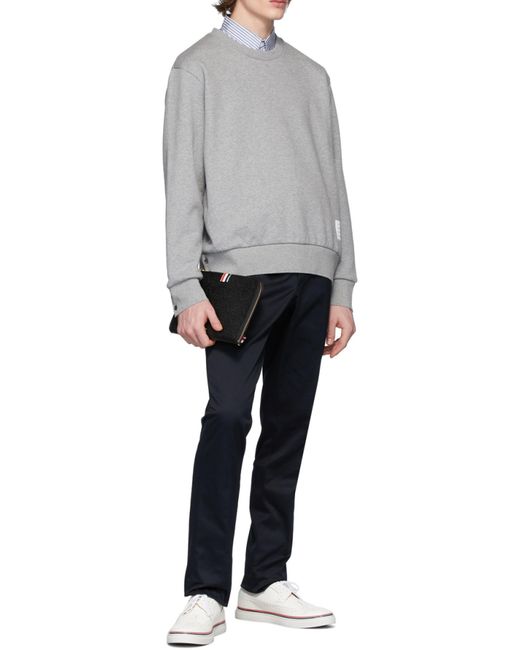 Thom Browne Blue Logo Patch Chino Pants for men