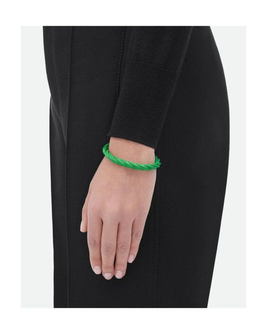 Bottega Veneta Green Twist Cuff Bracelet