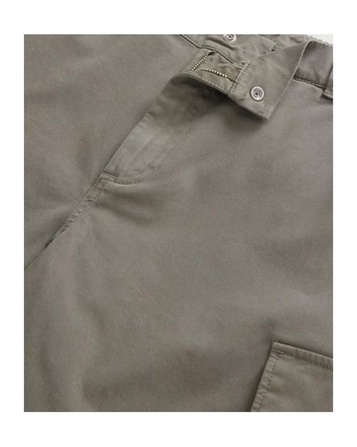 Woolrich Gray Cargo Cotton Twill Shorts for men