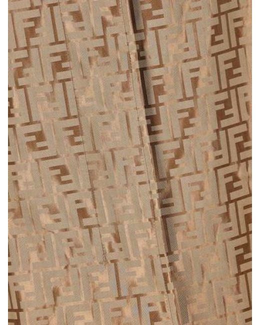 Fendi Natural Ff Printed Long Sleeved Coat