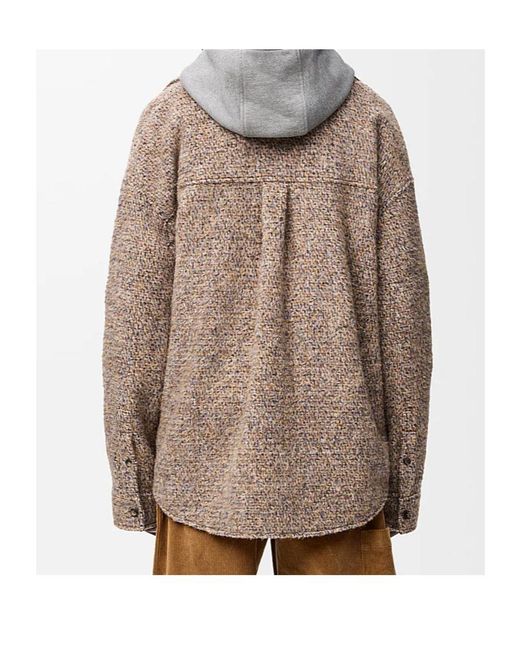 Loewe Brown Mãlange Wool Blend Overshirt for men