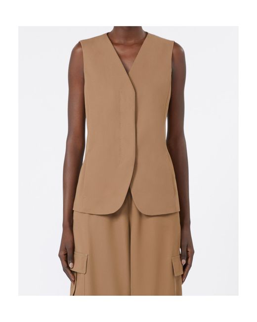 Max Mara Brown Reno V-Neck Gilet