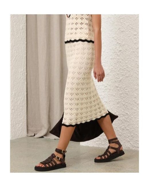 Zimmermann White Rhiannon Crochet Midi Skirt