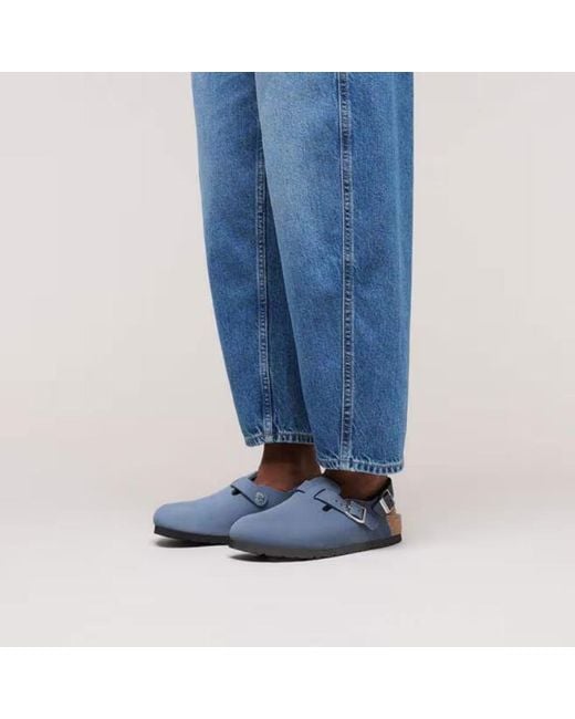 Birkenstock Blue Buckle Strap Mules