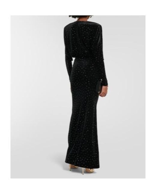 Alexandre Vauthier Black Crystal-Embellished Gown