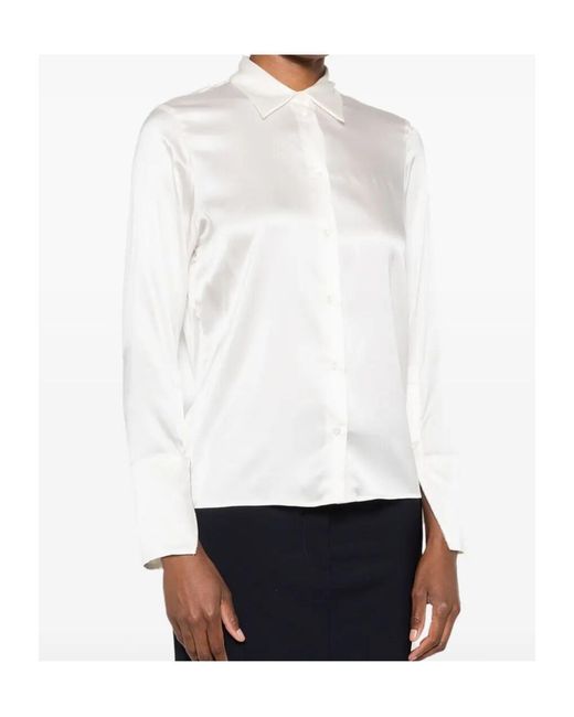 Peserico White Long-Sleeve Satin Shirt
