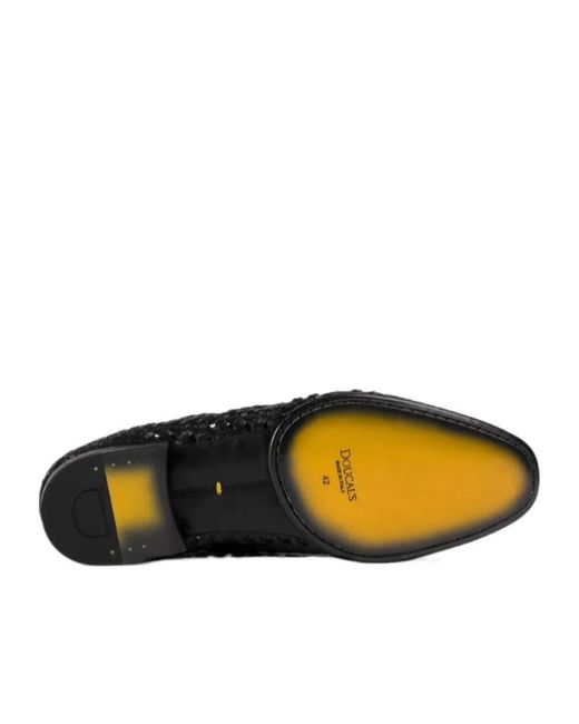 Doucal's Black Tassel Detailed Slip-On Loafers for men