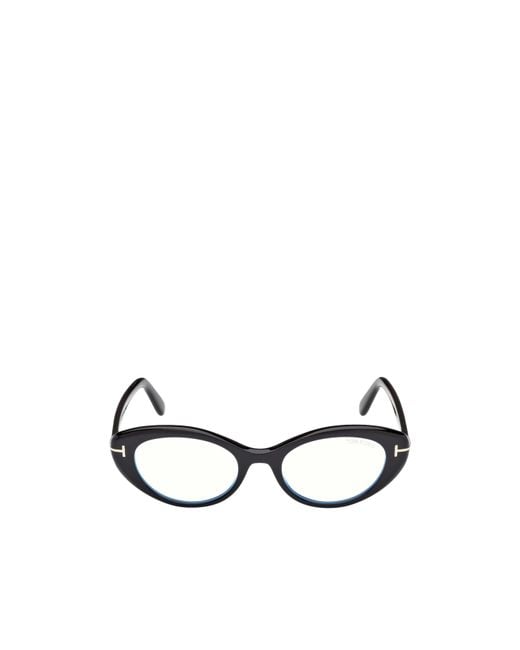 Tom Ford White Eyewear Oval Frame Glasses for men