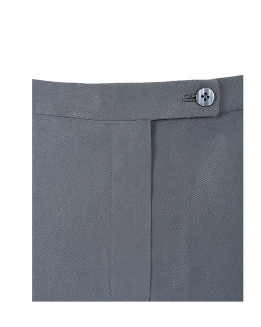 Emporio Armani Blue Elastic-Waist Straight Pants