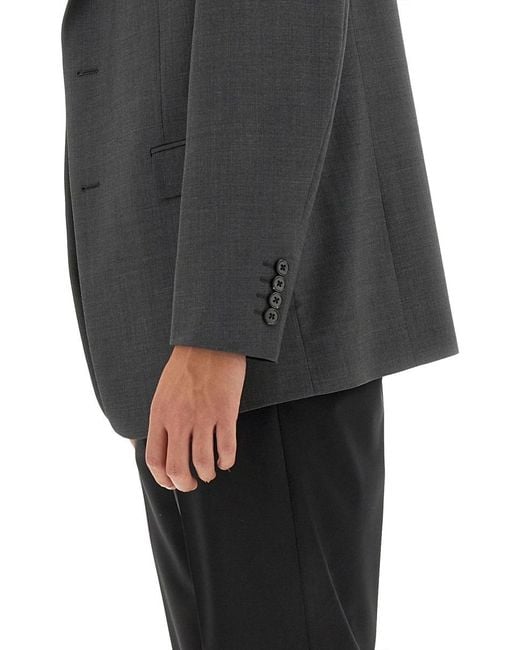 Theory Gray Single Breasted Straight Hem Jacket for men