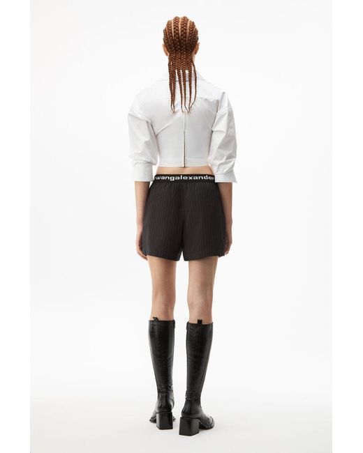 Alexander Wang Black Logo Waistband Shorts
