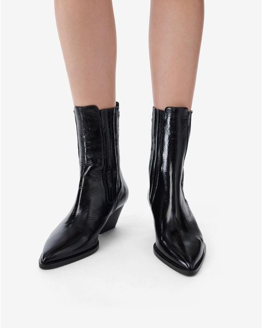 IRO Black Pointed Toe Ankle Boots