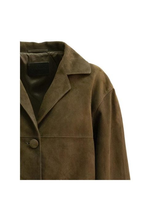 Prada Green Suede Cropped Jacket