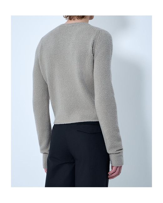 Rier Gray Crew Neck Knit Sweater for men