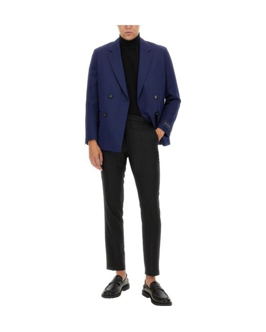 Boss Blue Boss Double Breasted Tailored Blazer for men