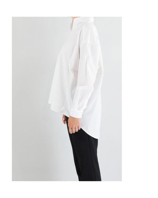 Ottod'Ame White Ottod'Ame Button-Up Long Sleeve Top