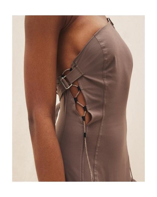 Jacquemus Brown Zip-Detail Midi Dress