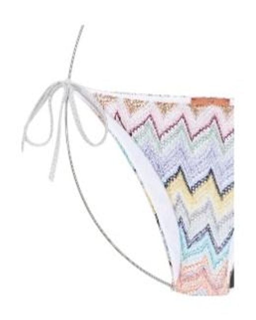 Missoni White Zigzag-Knit Triangle Bikini