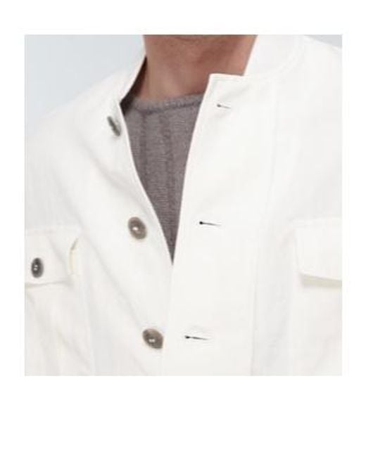 Giorgio Armani White Linen And Silk Blazer for men
