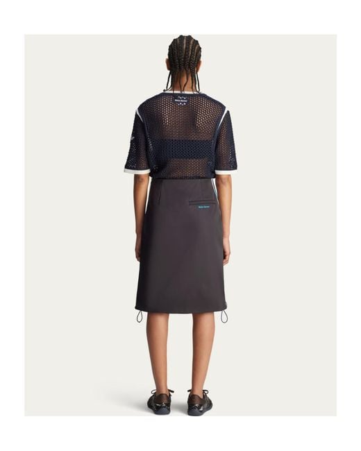 Adidas by Wales Bonner Gray Satin Stripe-Detail Skirt