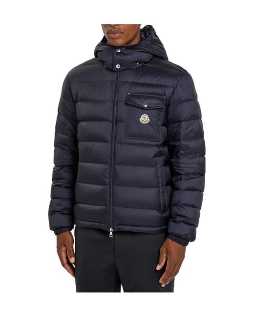 Moncler Blue Verith Hooded Padded Nylon Jacket for men