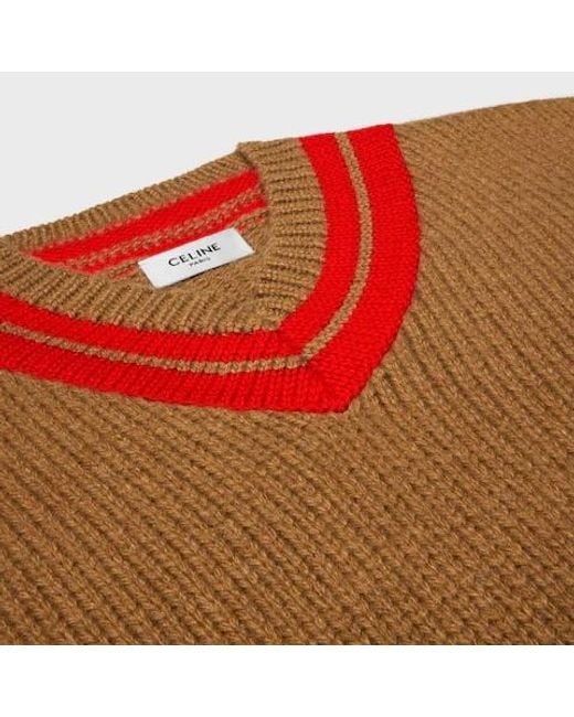 Céline Brown V-Neck Sweater