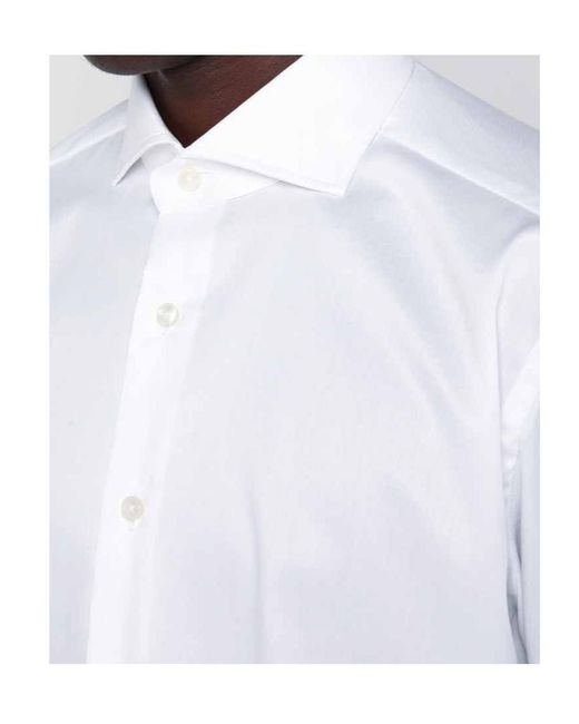 Xacus White Tailored Twill Shirt for men