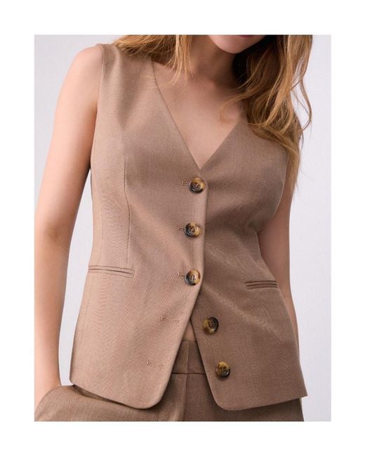 Liu Jo Brown Gilet With Toggles