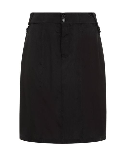 Saint Laurent Black Button Detailed Pencil Skirt