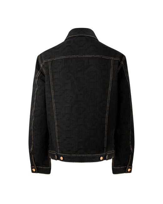 Casablanca Black Collared Denim Jacket for men