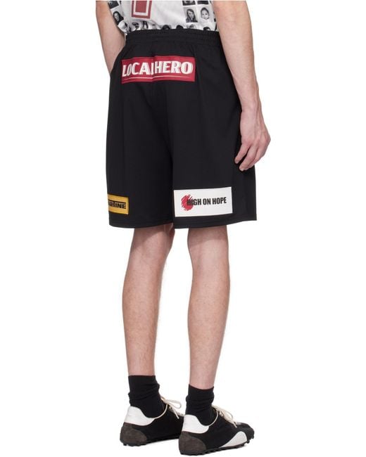 Martine Rose Black Elastic Waist Shorts for men