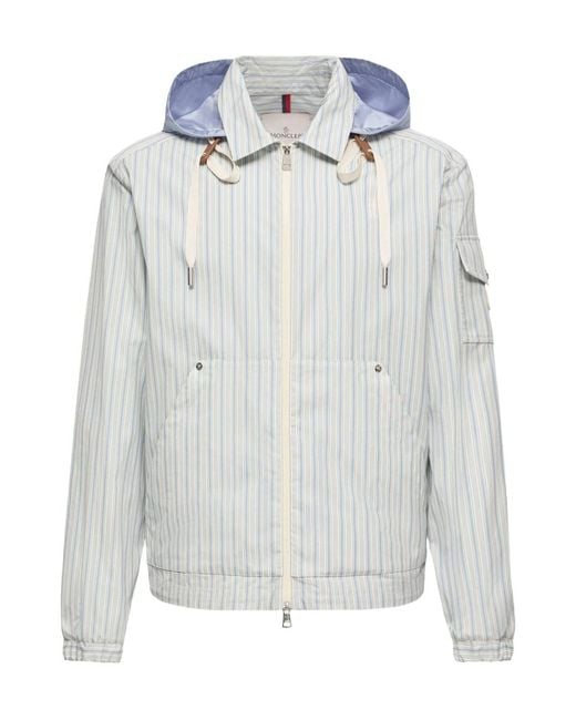 Moncler Gray Havas Striped Poplin Shirt Jacket for men