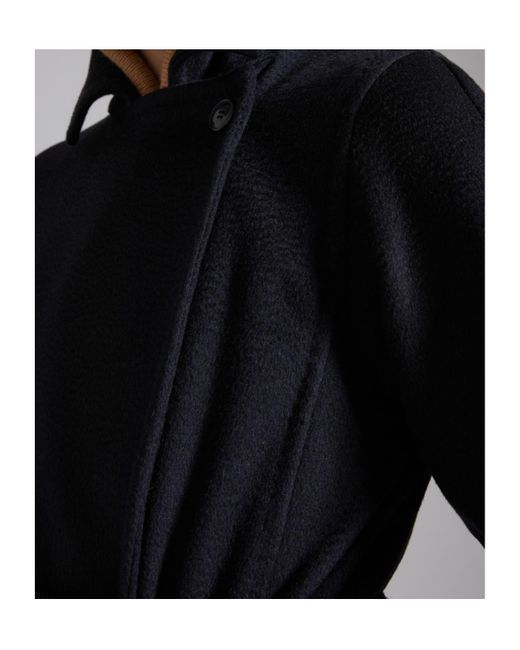 Max Mara Black Collared Belted Coat