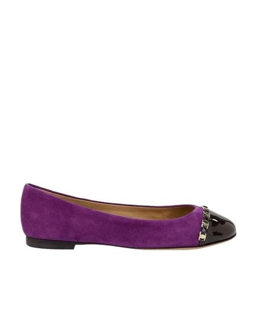 Ferragamo Purple Spliced Ballet Shoes