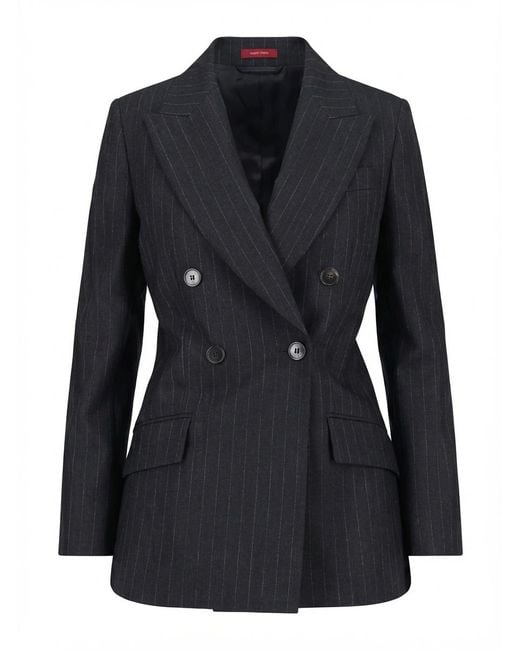 Gucci Black Double-Breasted Striped Blazer