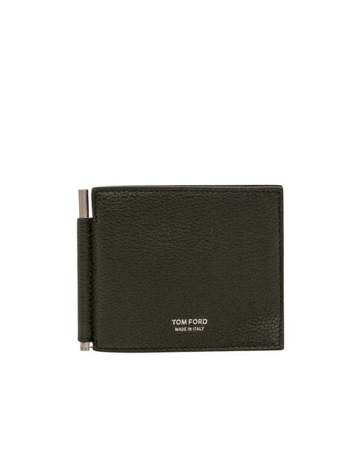 Tom Ford Black Bi-Fold Card Holder for men