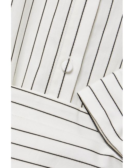 Adam Lippes White Vintage Striped Shirt Dress