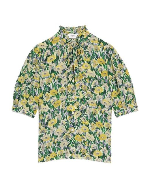Céline Green Lavallière Blouse