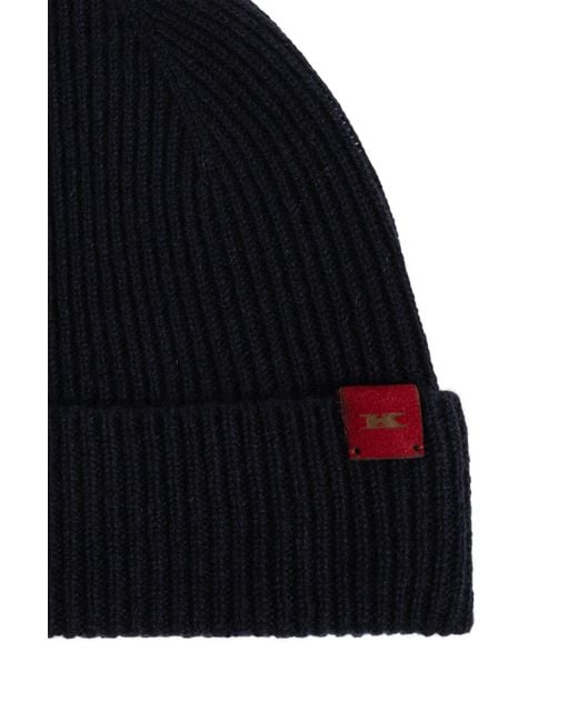 Kiton Black Knitted Hat for men